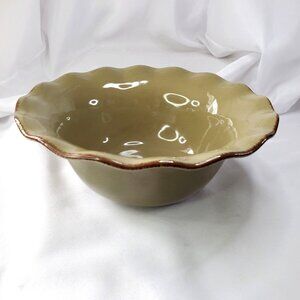 Village Collection Olive green by Park Designs Scalloped Serving Bowl 10"